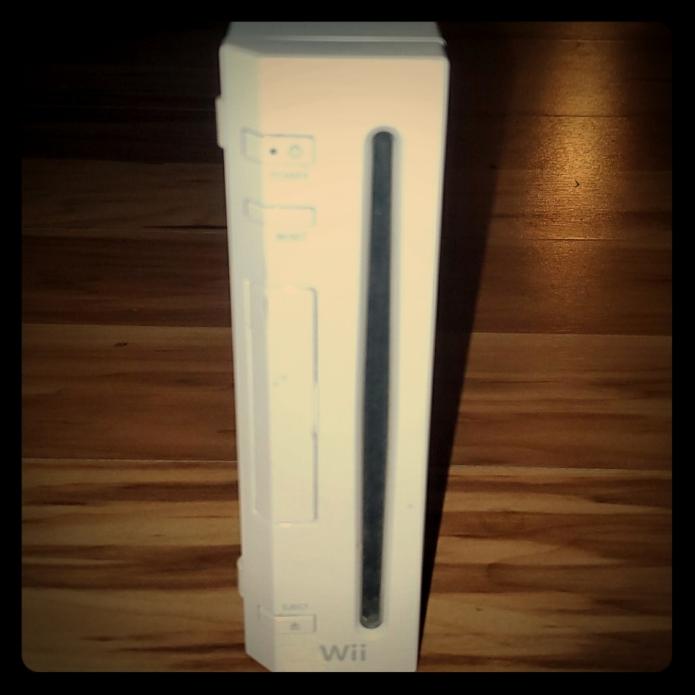 Wii with controllers and wii video game set